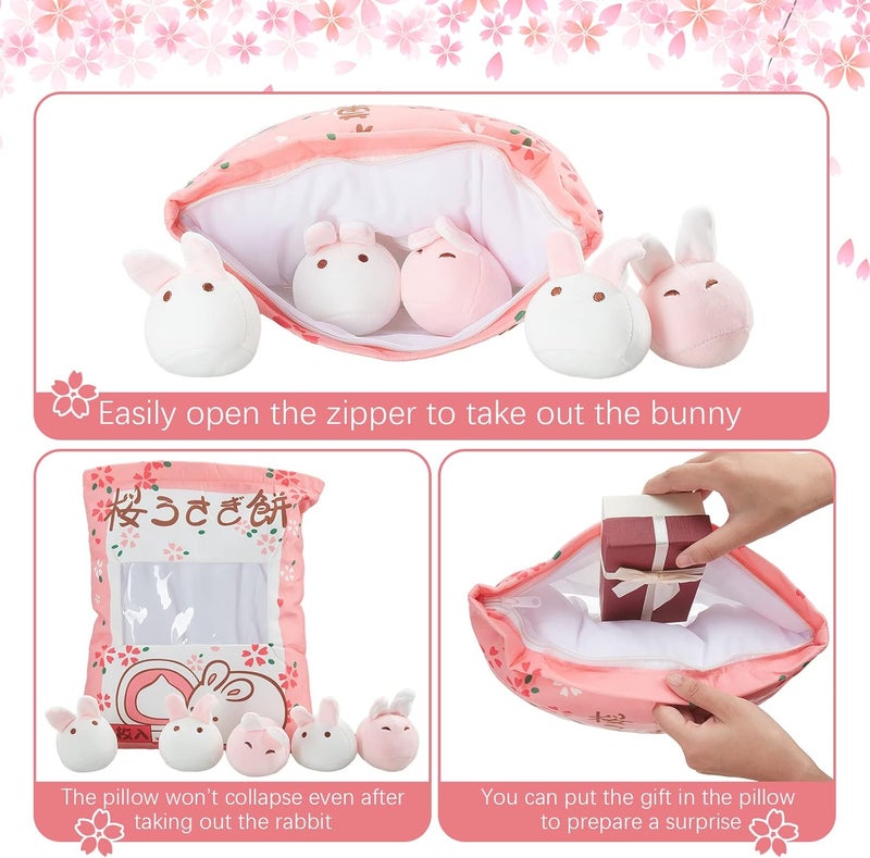 Bukela Cute Plush Pillow Kawaii Room Decor Throw Cute Pillow Removable Stuffed Animal Fluffy Christmas Home Decor Gifts(Bunny) - Image 3